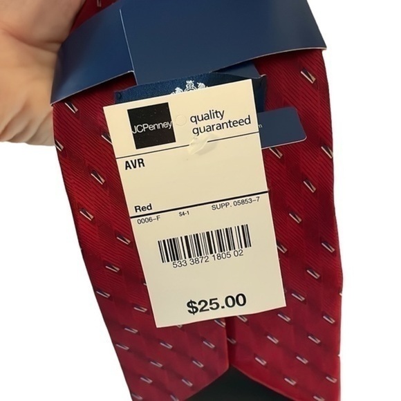 NWT Men's Stafford 100% Imported Silk Tie - Picture 5 of 6